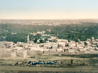 Allmän bild av Damaskus, ca 1880-1900 (fotokrom)